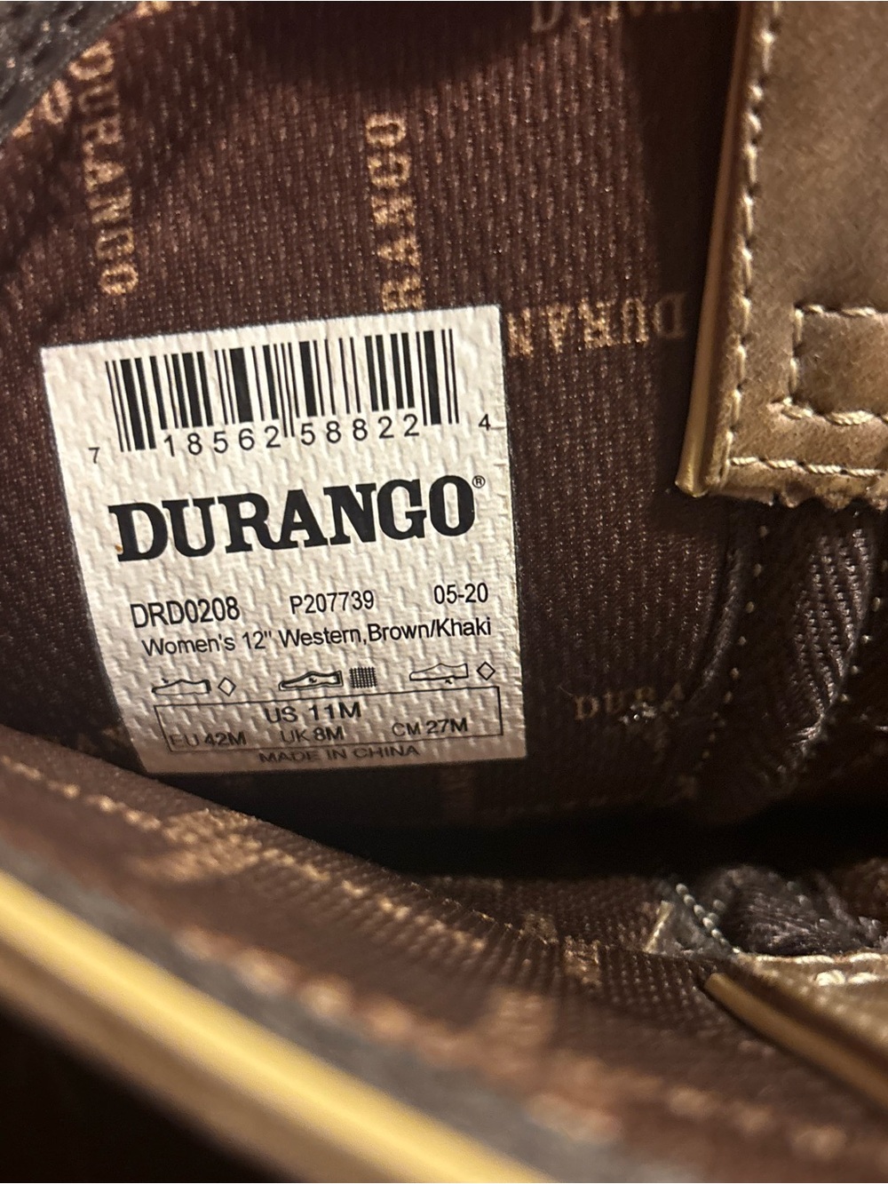 Durango Tan Embroidered Western Heeled Boots - Picture 8 of 8